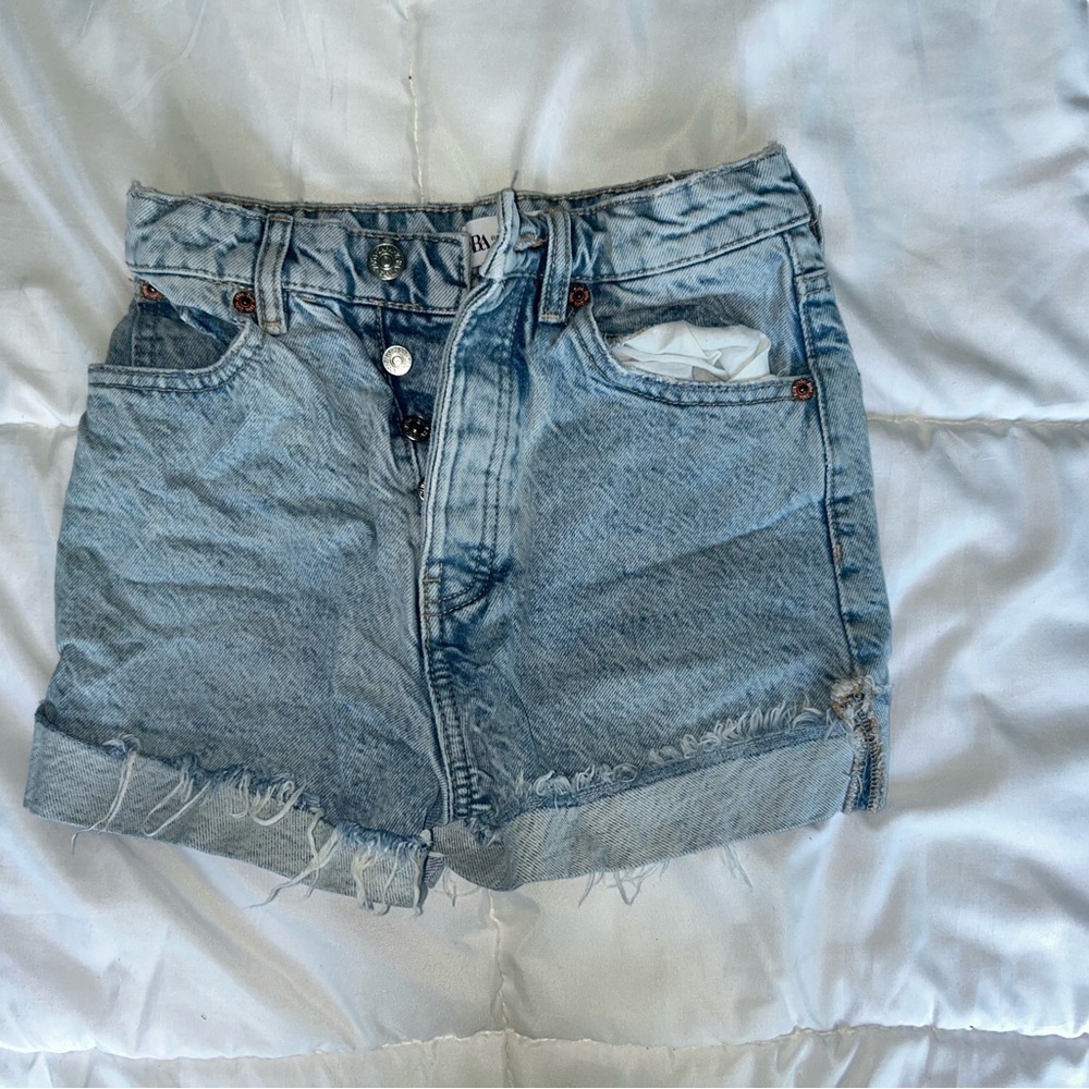 Zara Light Blue Denim Shorts